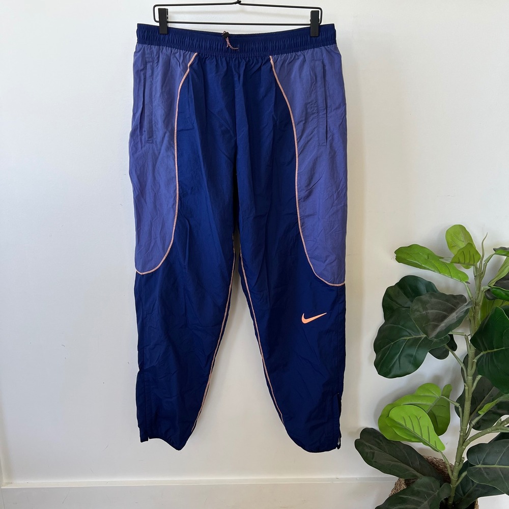 Nike Mens Move to Zero Colorblock Track Pants Navy Purple Peach Large